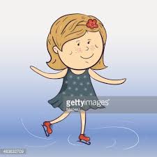Vector Cartoon Ice Skater Clipart Image Cartoon dog and children ice skating by a flocked christmas tree with a tiny santa #1510936 by alex bannykh. clipartlogo com