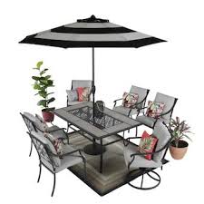 Enjoy free shipping & browse our great selection of patio furniture, patio it's been so fun to have an outdoor sitting area in addition to our dining table. Style Selections Elliot Creek 7 Piece Patio Dining Set At Lowes Com Patio Dining Set Patio Dining Set