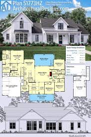 Free shipping on all house plans! Plan 51773hz 4 Bed Modern Farmhouse With Bonus Over Garage Modern Farmhouse Plans Modern Farmhouse Floorplan House Plans Farmhouse
