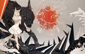 A collection of the top 73 hd wolf wallpapers and backgrounds available for download for free. White Haired Female Anime Girl With Black Wolf Hd Wallpaper Wallpaper Flare