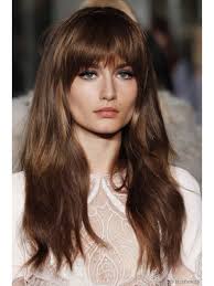Light Brown Real Long Human Hair Wigs With Full Bangs Best Wigs Online Sale Rewigs Com