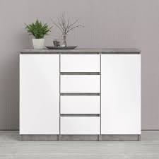 Buffet tables—the buffet table is a classic furniture piece for dining rooms. Naia Sideboard 4 Drawers 2 Doors Grey And White High Gloss Home Supplier