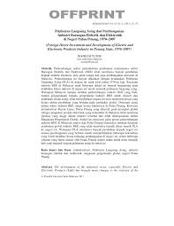 Pdf Pelaburan Langsung Asing Dan Pembangunan Industri Barangan Elektrik Dan Elektronik Di Negeri Pulau Pinang 1970 2007 Foreign Direct Investment And Development Of Electric And Electronic Products Industry In Penang State 1970 2007