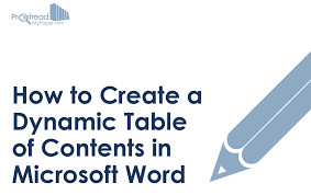 Check spelling or type a new query. How To Create A Dynamic Table Of Contents