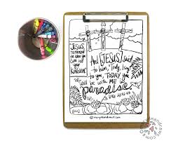 With just five loaves and five fish, jesus miraculously fed all the people with lots to spare. Come Luke 23 42 43 Bible Coloring Page English Spanish