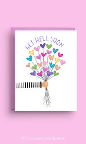 Get Well Soon Balloon Card Diy Cards Get Well Card Drawing Feel Better Cards