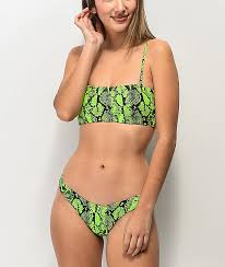 Damsel Python Neon Green High Leg Bikini Bottom