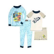 Justice League Pajamas Pjs Sleepwear Dc Comics 4 Piece Set For Boys Komar Kids