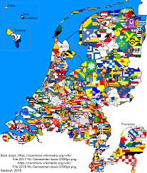 Flag Map Of Dutch Municipalities Netherlands Map Map Europe Map