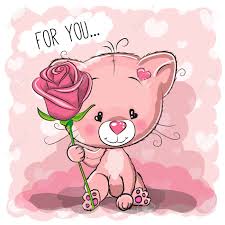 Pikbest has 1033634 cartoon cat background design images templates for free. Greeting Card Cute Cartoon Cat With Flower On A Pink Background Royalty Free Cliparts Vectors And Stock Illustration Image 62246530