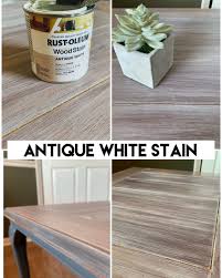 How To Antique White Stain A Table This Is Great For Nightstands Dressers Dinning Roo Antique White Furniture Antique White Stain Painting Antique Furniture