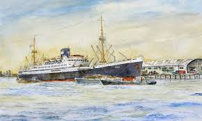 M S Ruys Paquebot Navire Peinture