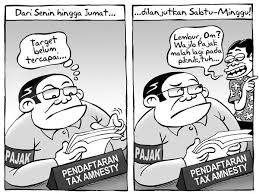 Meskipun kekocakan gambar itu nampak biasa, namun gambar itu dapat mengganti mood kita, dari yang awalnya murung dapat menjadi ceria waktu melihatnya. Benny Rachmadi Kontan Agustus 2016 Petugas Pajak Lembur Kartun Lucu Instagram