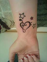 Moreover, what better could be than a lettering of your favorite artist with a note? First But Not My Last Tatoo Treble Clef Tattoo Music Heart Tattoo Tattoos