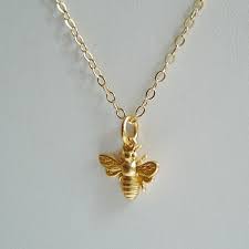Tiny Gold Vermeil Bee Charm Bee Necklace Bee Jewelry Gold Bee