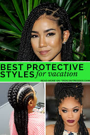 Best Protective Styles For Vacation Trials N Tresses Vacation Hairstyles Natural Hair Styles Protective Style Braids