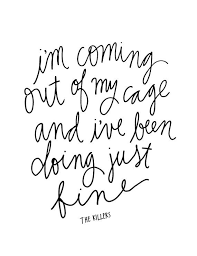 I'm coming out of my cage and i've been doing just fine gotta gotta. Quotes From The Killers Mr Brightside Quotesgram