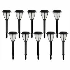 Hampton Bay Solar Black Outdoor Integrated Led Landscape Path Light With Clear Glass Lens 6 Pack 84010 The Home Depot In 2020 Path Lights Solar Path Lights Outdoor Lighting Landscape