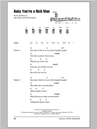 Baby You Re A Rich Man Sheet Music The Beatles Ukulele Chords Lyrics