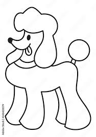 cute poodle dog printable coloring page for kids stock vector adobe stock