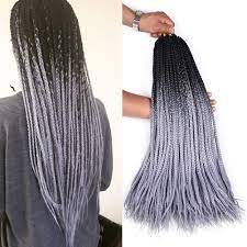 Aidusa ombre braiding hair 5pcs synthetic braids hair extensions 24 inch 2 tone for box braids crochet braids 100g (#28 black to grey) 4.3 out of 5 stars. Amazon Com 24inch Long Box Braids Crochet Hair Synthetic Braiding Hair Extensions Ombre Black Grey Synthetic Braided Hair 24inch Long 3s Crochet Braids For Black Women 6packs Deal 3s Box Braids Black Grey