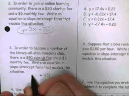 Click here to save or print this test as a pdf! 11 16 Lifework Slope Intercept Form Word Problems Youtube