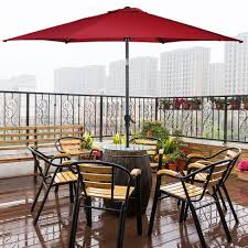 Note:the base is not included in this item.you can buy the sunnyglade umbrella base (asin greesum 9ft patio umbrella outdoor market table umbrella with push button tilt, crank and 8 sturdy ribs for garden, lawn,backyard & pool,red. Costway 10ft Patio Umbrella 6 Ribs Market Steel Tilt W Crank Outdoor Garden Burgundy Target