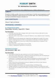 admissions counselor resume samples