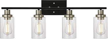 Do you assume bathroom vanity mirrors brushed nickel looks great? Amazon Com 4 Light Modern Vanity Lights With Clear Glass Shade Black Bathroom Lighting Fixtures Over Mirror Brushed Nickel Wall Mount Lamp For Bedroom Vanity Table Mirror Cabinets Home Improvement