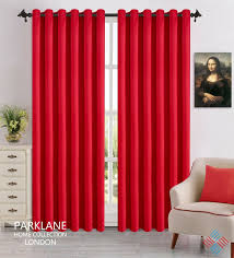 John lewis red textured weave lined eyelet curtains wider width 228cm drop 228cm. Thermal Blackout Window Curtains Eyelet Ring Top With Tie Backs Blocks Home Decoration World
