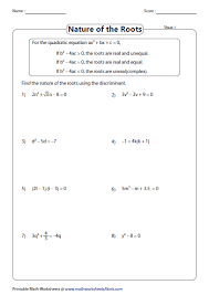Solve each equation using the quadratic equation. Find The Nature Of The Roots Using The Discriminant Quadratics Quadratic Equation Solving Quadratic Equations