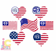 This download includes svg files for cricut and other cutting machines. American Flag Monogram Frames 4th Of July Svg Memorial Day Cricut Silhouette Die Cut Machines Svg Dxf Eps Png Ai Jpg