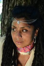 Pyramid Fake Septum Nose Ring Moonstone, Peridot or Garnet