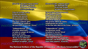 In the 1770s, charles iii declared it the official march of spain, and it later became the country's national anthem. Colombia National Anthem With Music Vocal And Lyrics Spanish W English Translation Youtube