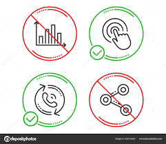 stop diagram graph call center click icons simple set share