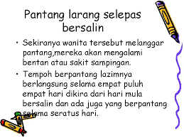 Resepi berpantang yang sesuai untuk ibu selepas bersalin, samada bersalin normal, caesar atau pembedahan. Pantang Larang Orang Melayu Tradisional Kepercayaan Masyarakat Melayu