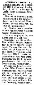 Anthony Shields obituary