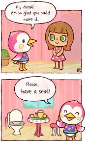 Peachtea Really Cute Also Wow I Didn T Even Notice That Toilet Alsdkfjda Animal Crossing Funny Comic Animal Animal Crossing