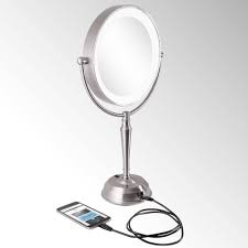 Cordless 10x Magnifying Led Lighted Vanity Mirror With Usb Port