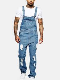 Elementz options are ideal for offices or cocktail parties. Mens Fashion Sling Romper Torn Denim Solid Color Casual Suspender Pants Sale Banggood Com