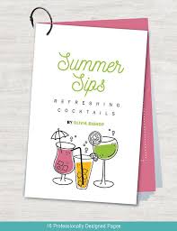 Printable Cocktail Recipe Template For Adobe Indesign Etsy Recipe Template Cookbook Template Cocktails