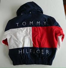 Tommy Hilfiger Red White Blue Logo Hooded Jacket Fitness Wear Outfits Tommy Hilfiger Outfit Tommy Hilfiger Jackets