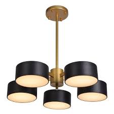 Shop Gold Iron Pendant Lighting Mount With Black Shades Overstock 26452165