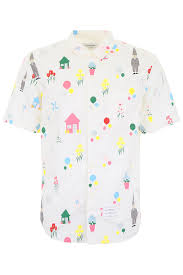 thom browne gnome print shirt mws240e04864 white italy