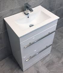 In reality, these understated units can make or break a bathroom's visual impact. Savu 600mm Square Vanity Unit Ceramic Basin Sink Bathroom Drawer White Gloss Ebay