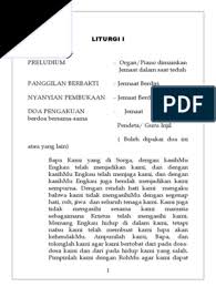Kata kata bijak ini bisa kita bagikan di status facebook, caption instagram ataupun lainya agar nah, untuk memotivasi kita agar tetap semangat berusaha dan berdoa dalam mewujudkan kesuksesan, berikut adala 80 kumpulan quotes, kutipan kata kata mutiara, kata kata nasehat, kata kata motivasi. Buku Liturgi Gereja Methodist Indonesia Revise Jan2018