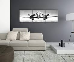 Artissimo Glasbild Mehrteilig Xxl 3 Teilig Ca 150x50cm Ag4019a Airplane Flugzeug Schwarz Weiss Bild Wohnzimmer Modern Wandbilder Wohnzimmer Wanddekoration