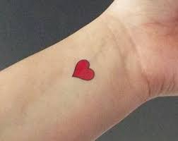 Popular Items For Red Heart Tattoo On Etsy Heart Tattoo Wrist Red Heart Tattoos Heart Tattoo