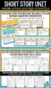 Short Story Teaching Unit A Unit For All Short Stories Short Story Unit Middle School Short Story Unit High School English Class