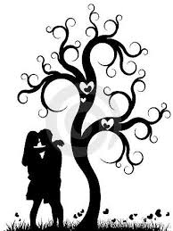 Saved by fotosearch stock photos. Couple Under A Tree Silhouette Drawing Silhouette Clip Art Easy Art Projects